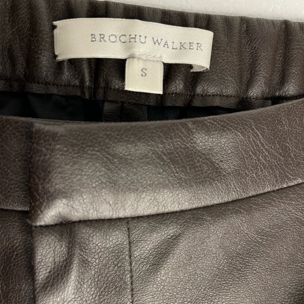 Brochu Walker women’s The Westport Vegan Leather Pant size S Timber - Picture 9 of 11